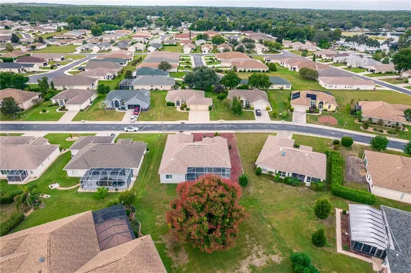 an aerial view of a house