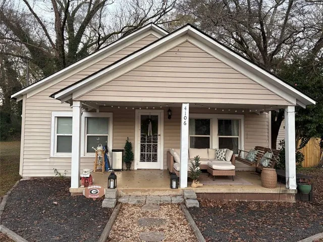 a view of a house with a patio