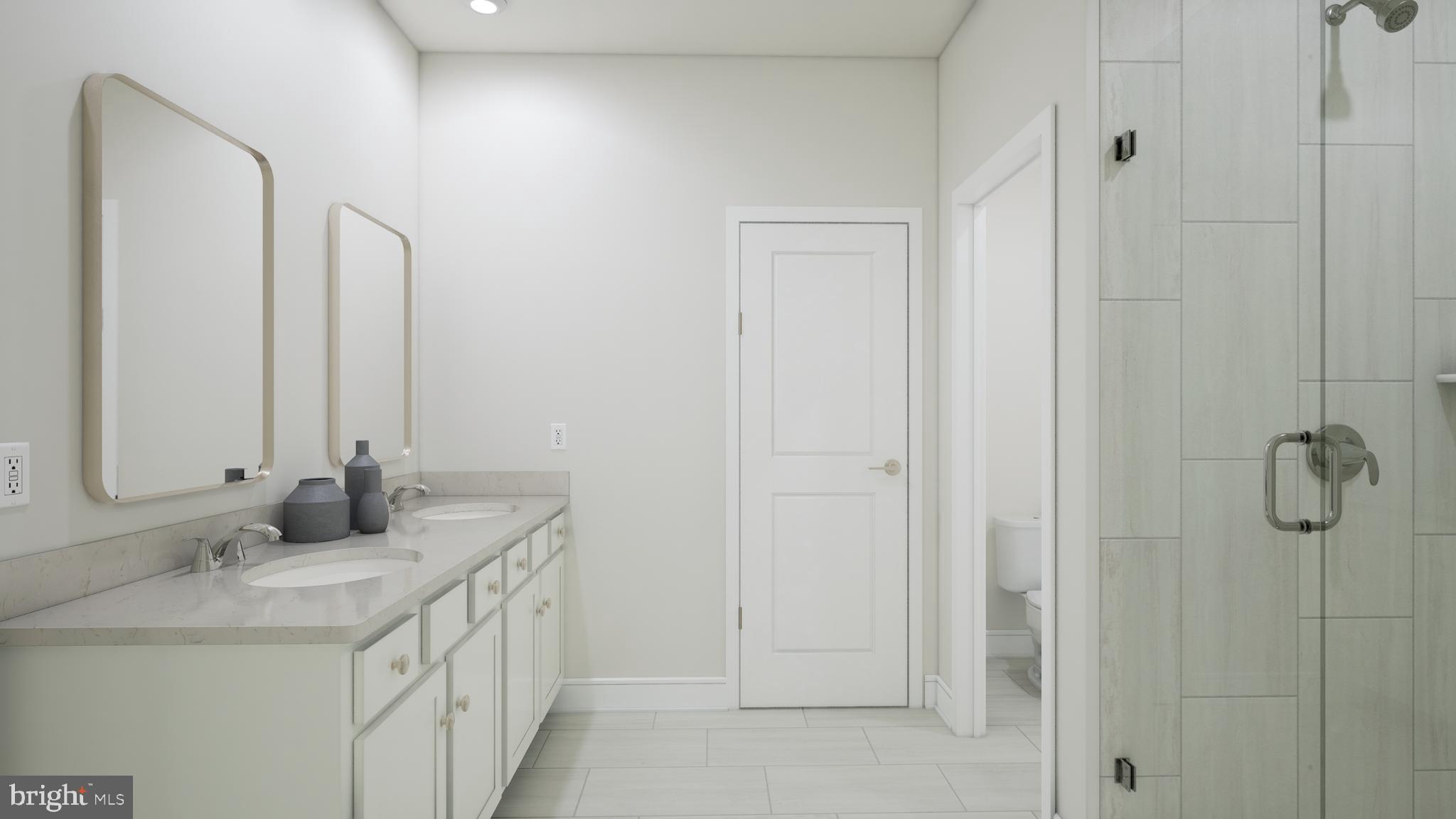 25611 Red Cherry Drive Aldie, VA 20105 - Photo 14 of 26 a bathroom with a granite countertop sink and a mirror