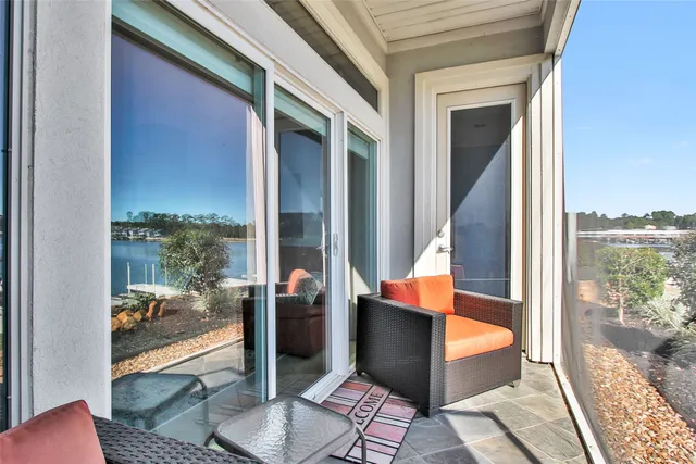 a outdoor space with patio the couch and glass door