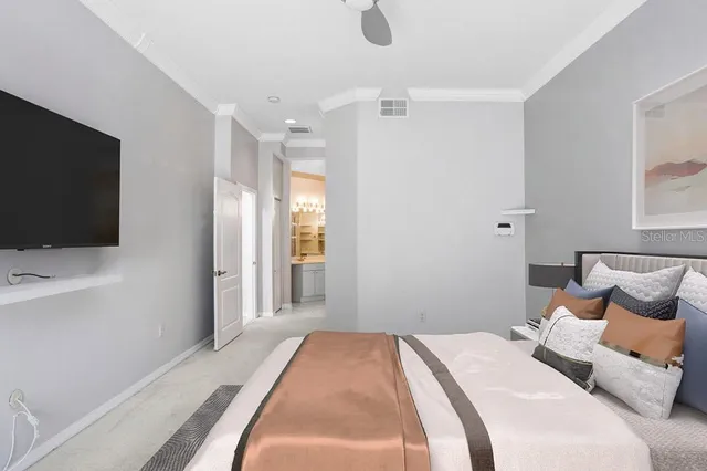 an aerial view of lake residential houses with outdoor space and swimming pool