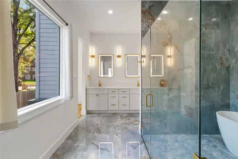 a bathroom with a shower