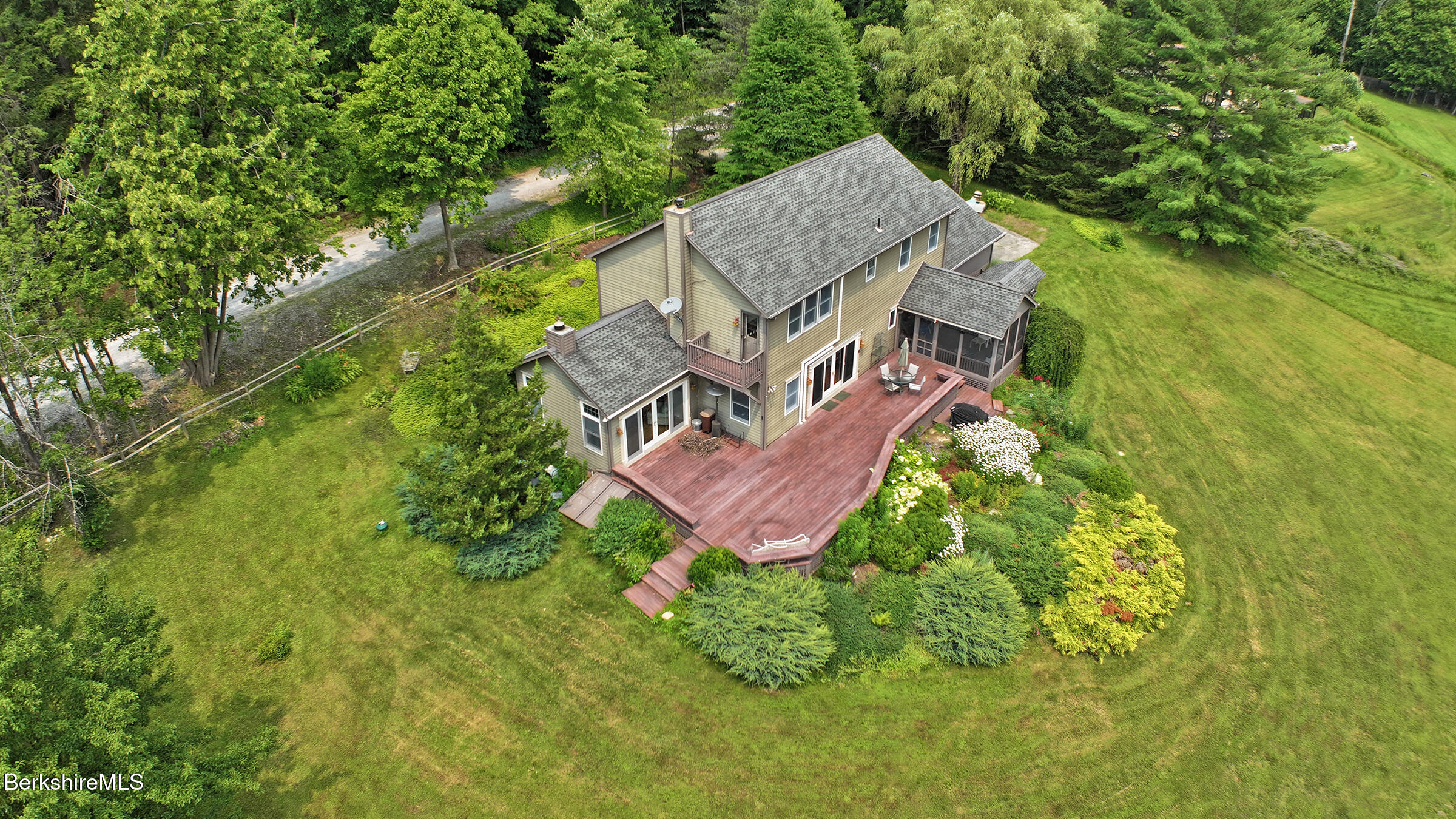 View from above; large deck