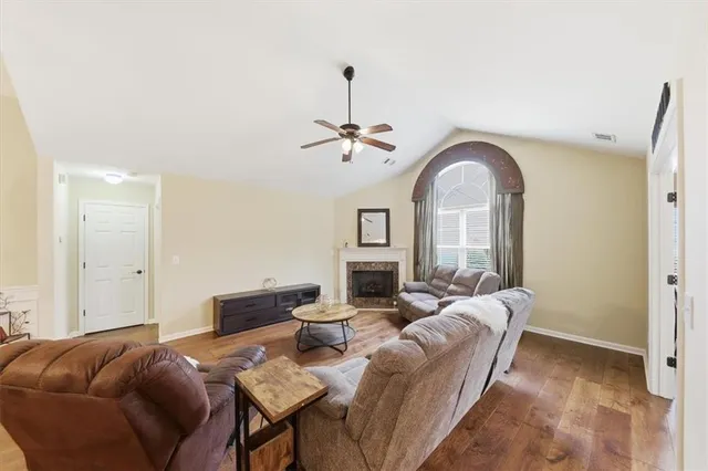 a living room with furniture