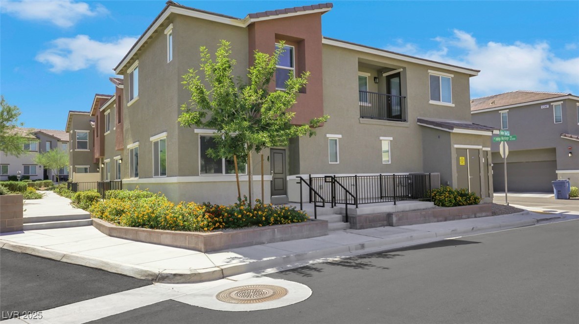 View of building exterior featuring a residential view