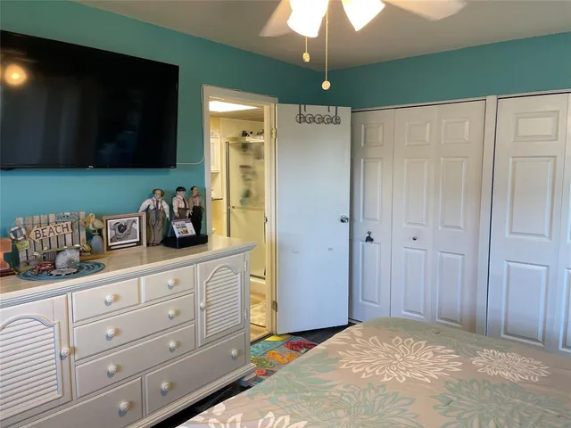 a bedroom view with a bed