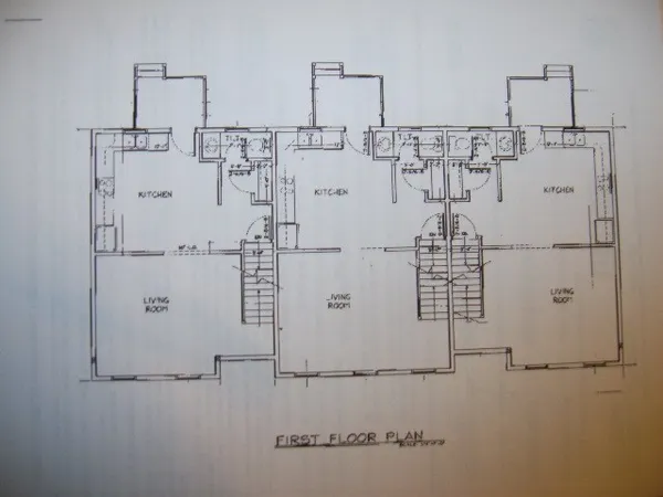 a view of an empty room with stairs