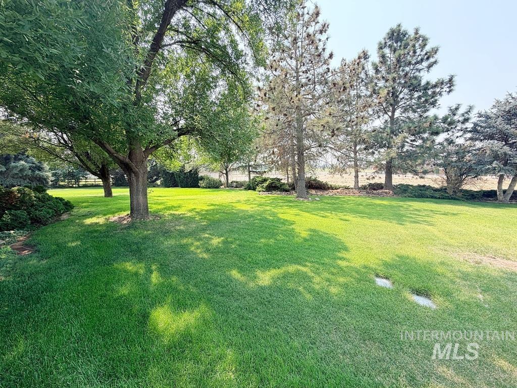 5875 Diamond Ridge Way Nampa, ID 83686 - Photo 30 of 32 Expansive lawn with mature shade trees and open grounds, offering ample space and natural landscape features throughout the property