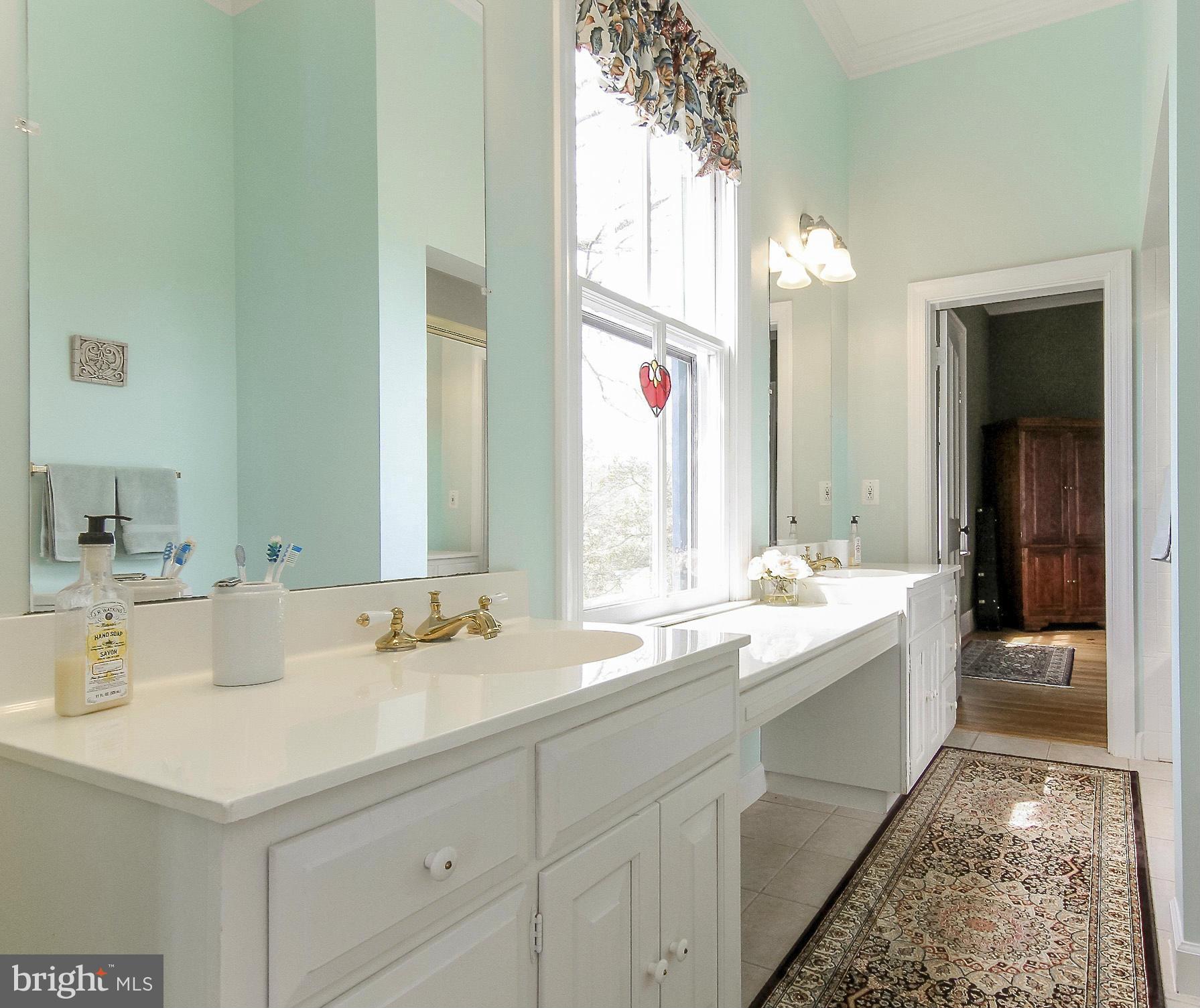 8735 Monumental Mills Road Rixeyville, VA 22737 - Photo 11 of 25 a bathroom with a double vanity sink and a mirror