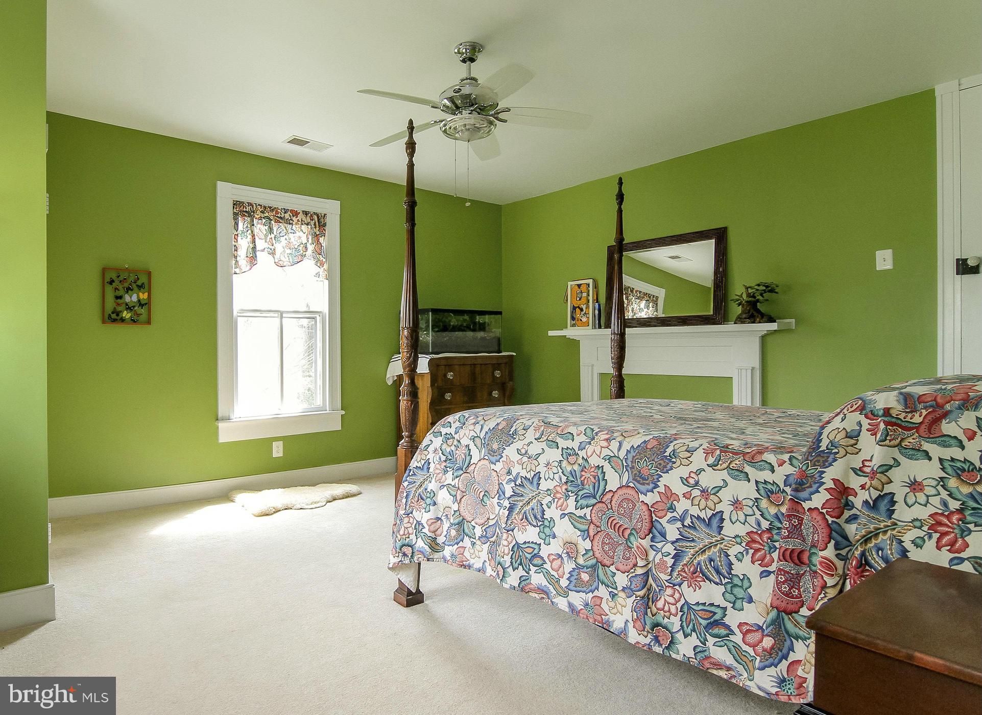 8735 Monumental Mills Road Rixeyville, VA 22737 - Photo 14 of 25 a bedroom with a bed and a chandelier