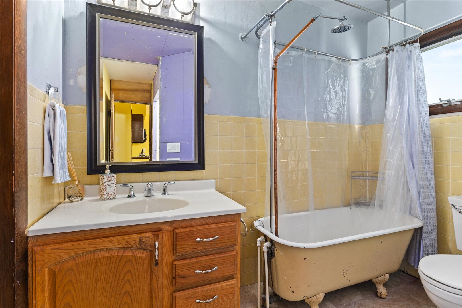 954 North 2401st Road Ottawa, IL 61350 - Photo 25 of 65 a bathroom with a granite countertop sink toilet and shower