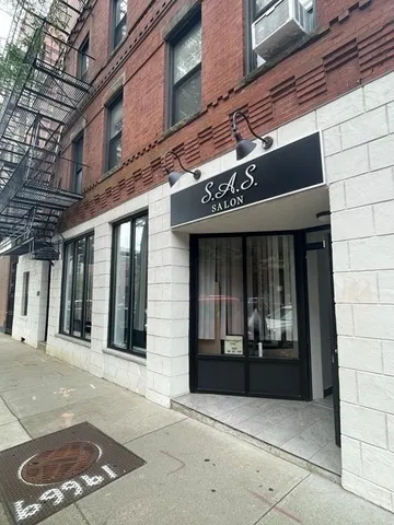 a view of a building entrance