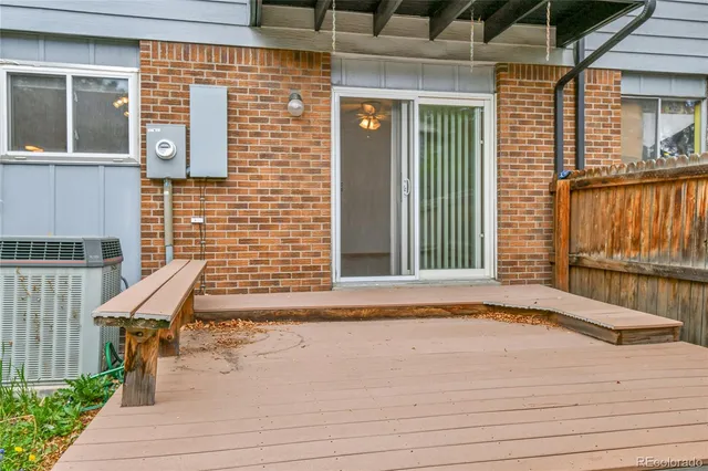 a view of a wooden deck