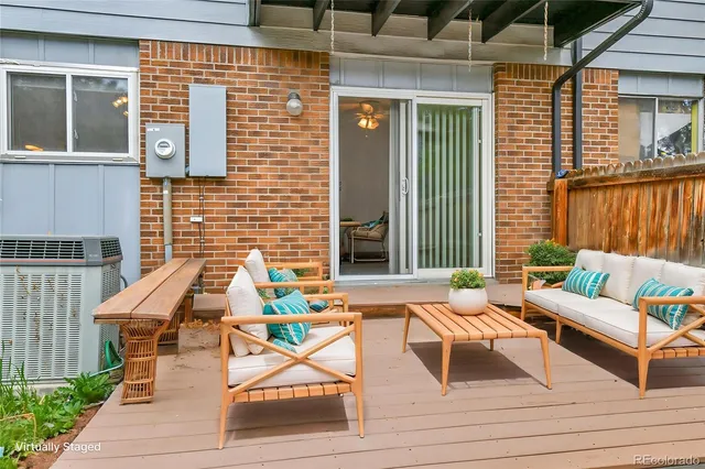 a outdoor space with patio furniture