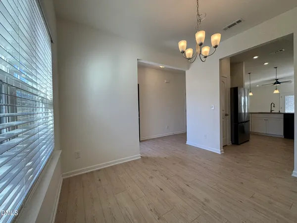 a view of a livingroom with a chandelier