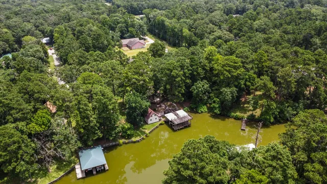 a view of a lake with a deck