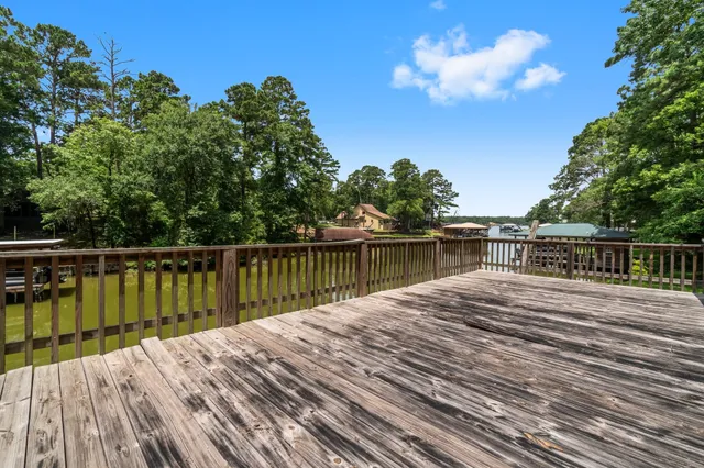 a view of a lake with houses