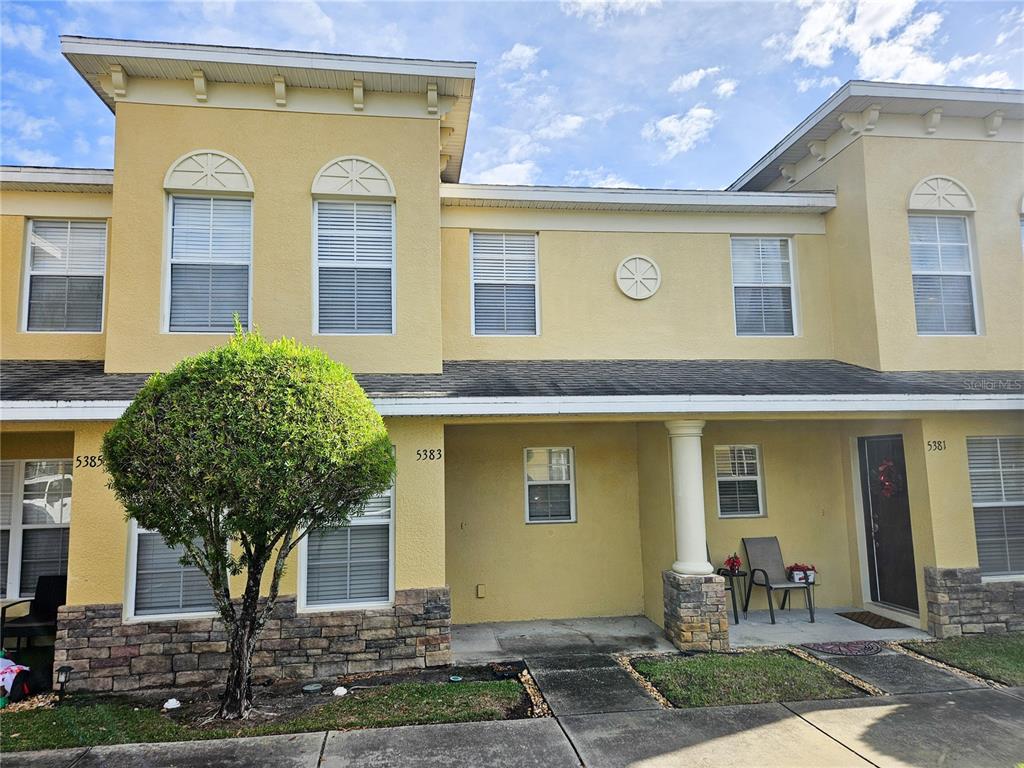 a front view of a house
