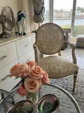 a lobby with furniture and windows