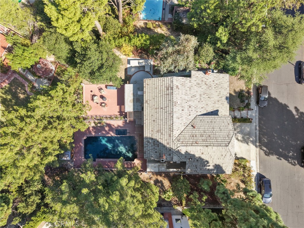19317 Vista Grande Way Porter Ranch, CA 91326 - Photo 47 of 53 an aerial view of a house with a yard and large trees