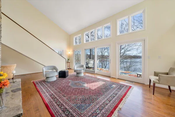 a outdoor view with a sitting space