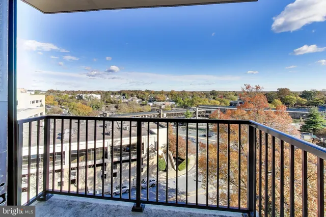 a view of city from a balcony