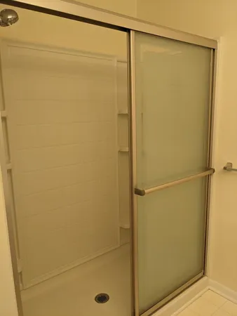 a bathroom with a shower