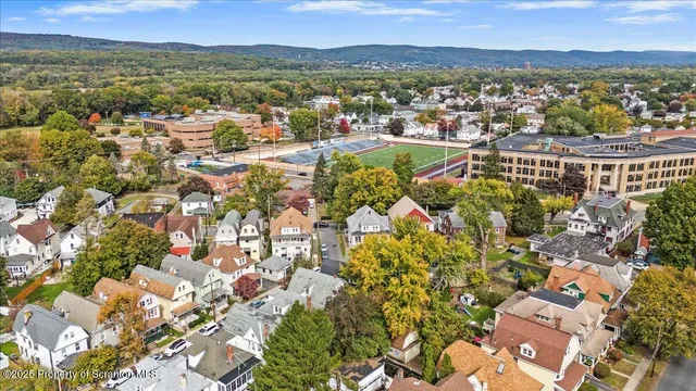 a view of city and mountain
