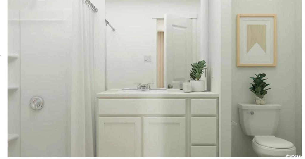 512 Runaway Train Drive Loris, SC 29569 - Photo 13 of 18 Full bath with vanity and a shower with shower curtain