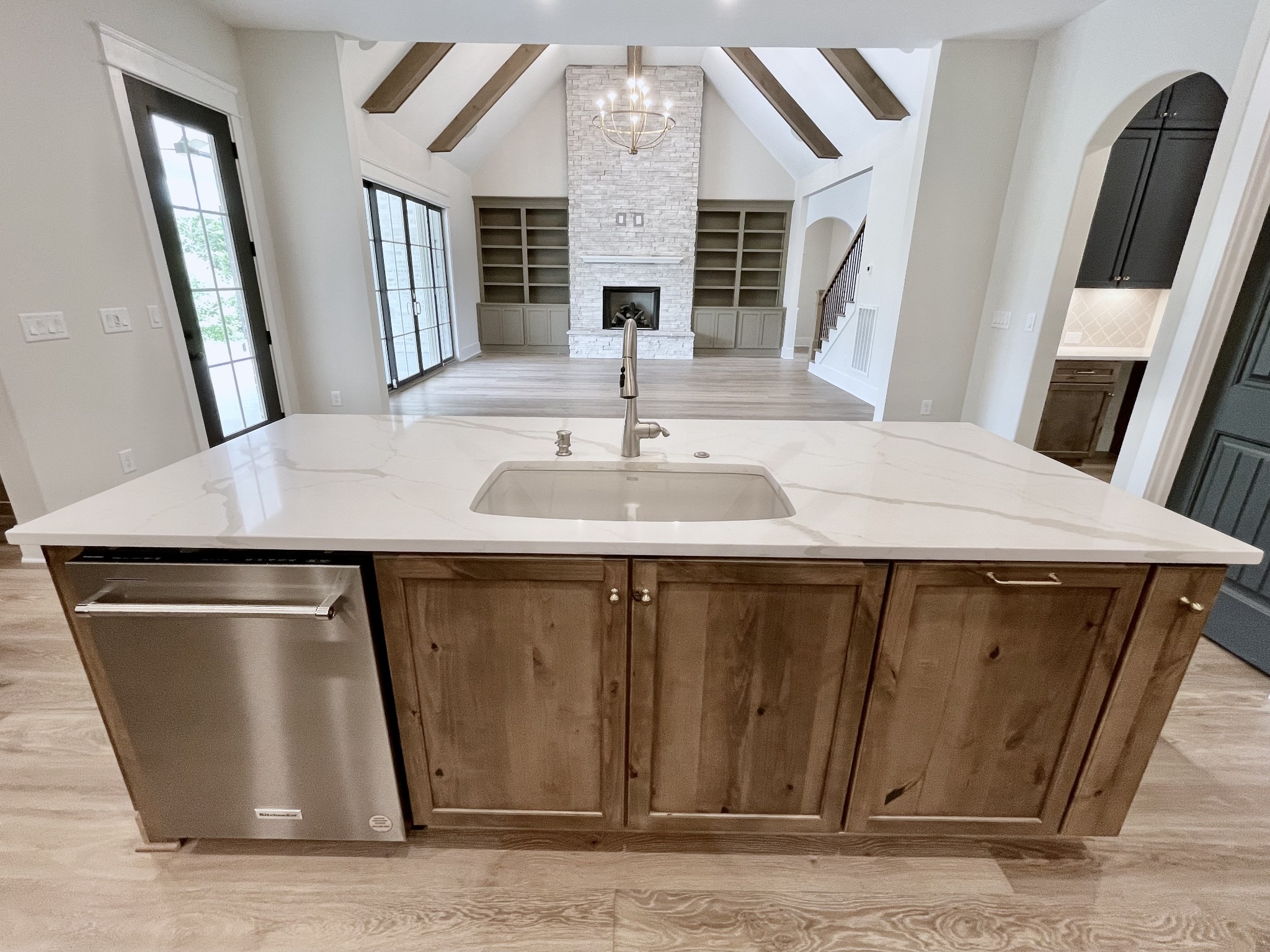 9926 Maupin Road Brentwood, TN 37027 - Photo 22 of 88 a kitchen with a sink a refrigerator and a mirror