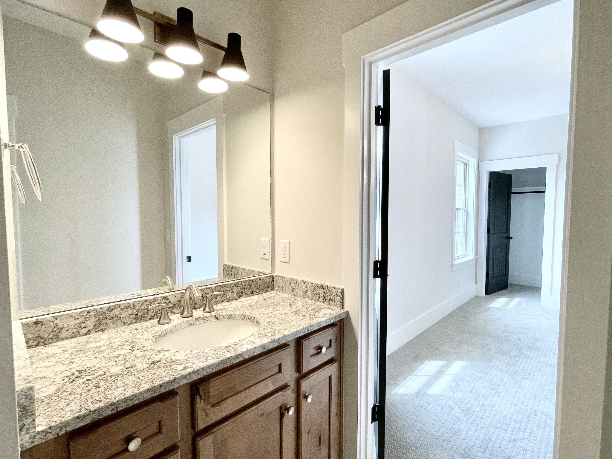 9926 Maupin Road Brentwood, TN 37027 - Photo 68 of 88 a bathroom with a granite countertop sink and a mirror