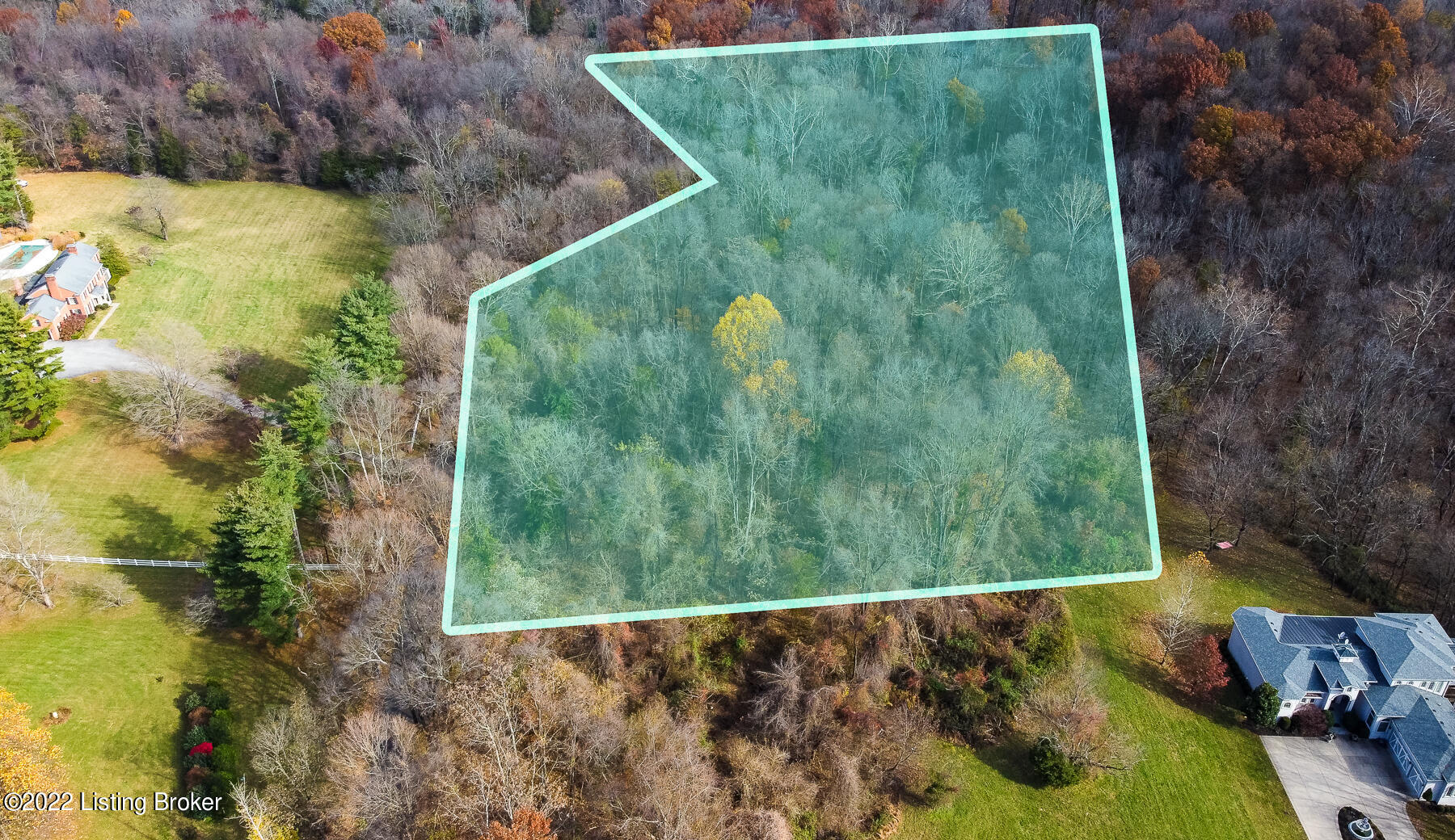 8010 Wolf Pen Branch Road Prospect, KY 40059 - Photo 3 of 34 Drone view with approx boundaries. ** Not to scale.**