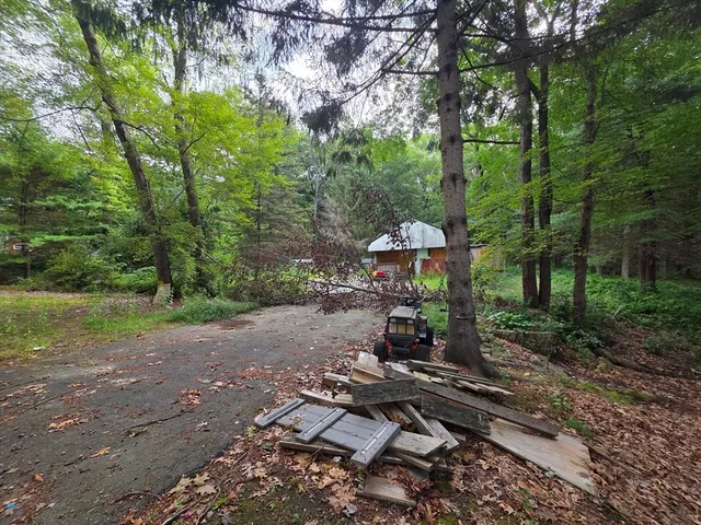 a backyard of a house with lots of green space