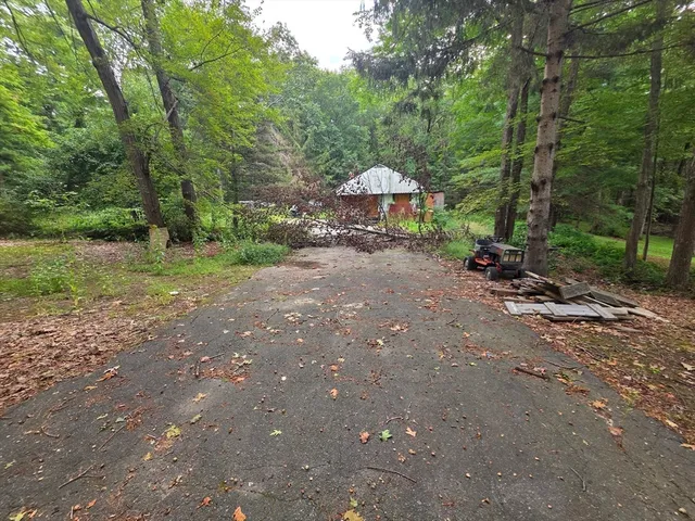 a view of a street with a trees