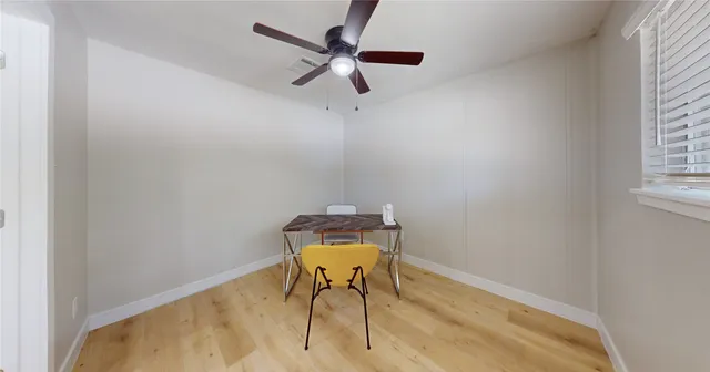 a room with a table and a chair