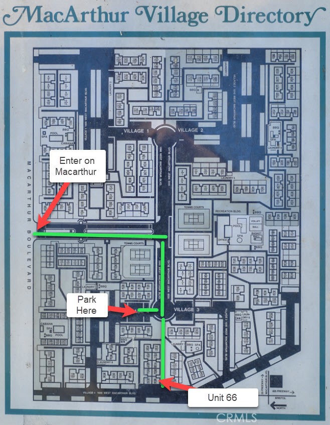 1040 West MacArthur Boulevard, Unit 66 Santa Ana, CA 92707 - Photo 14 of 26 Community Map with Directions to the unit