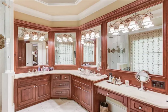 a view of a lake from a yard