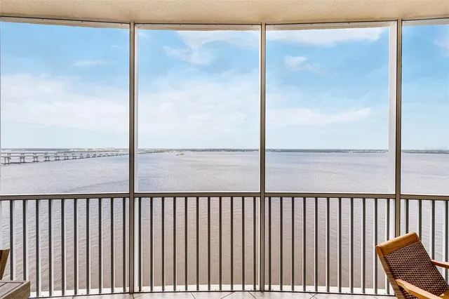 a view of a balcony from a balcony