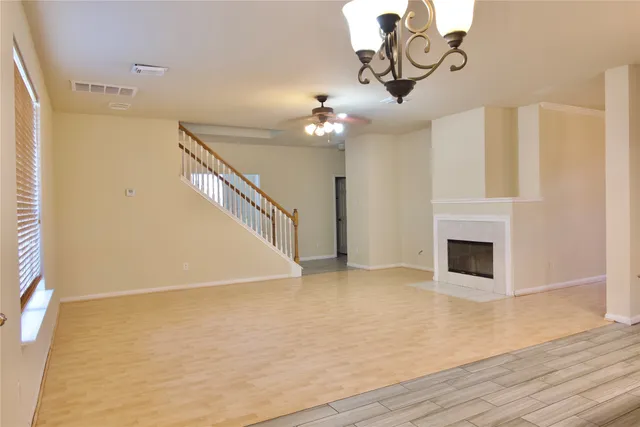 a view of a livingroom with a fireplace