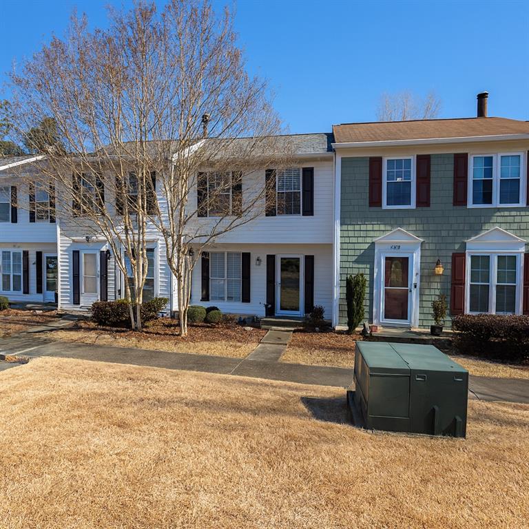 a front view of a building with street