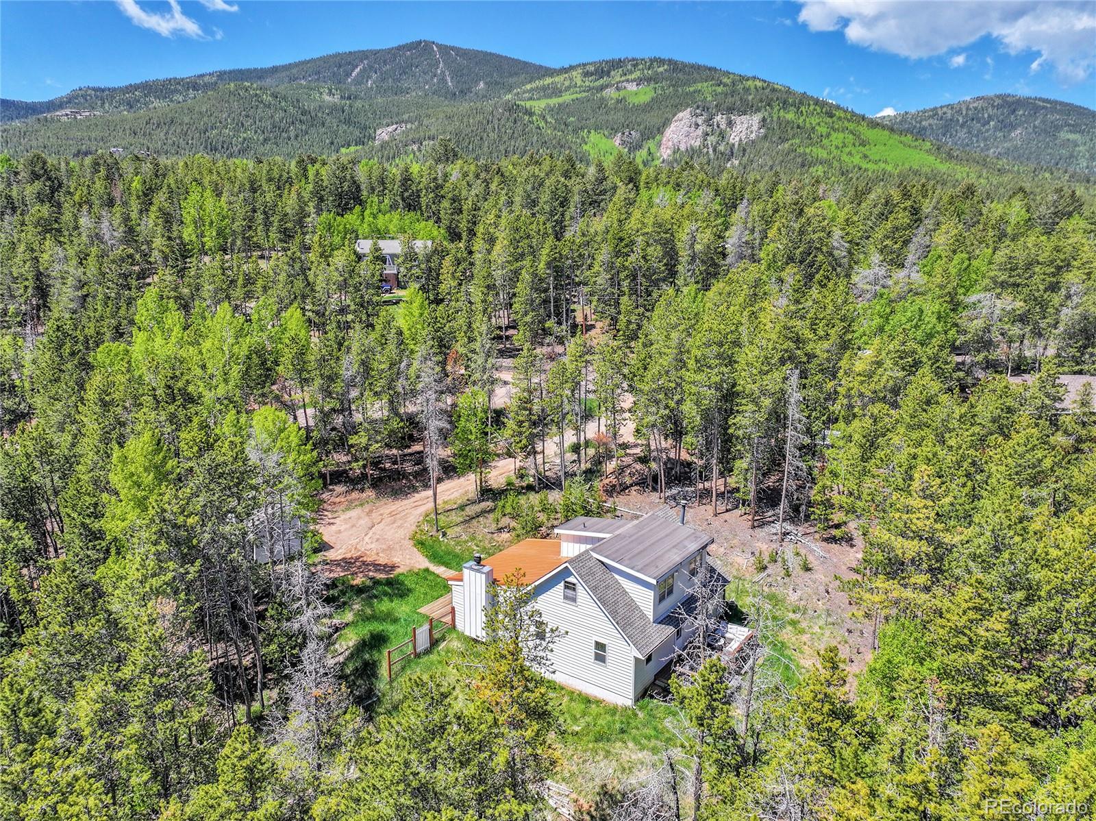 9092 South Gray Lane Conifer, CO 80433 - Photo 20 of 23 an aerial view of a house with a yard