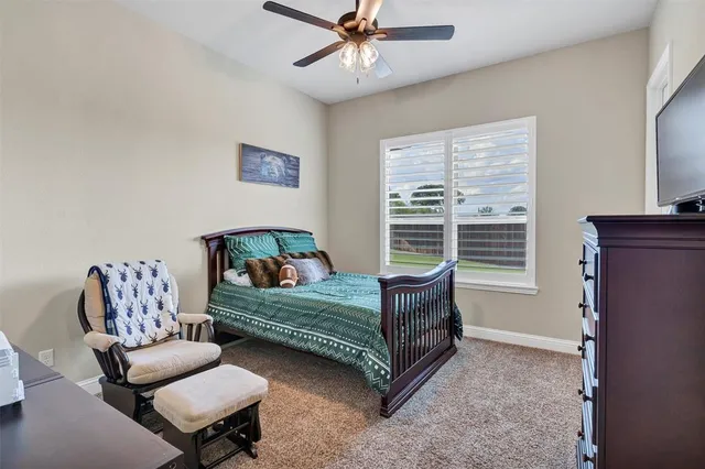 a bedroom with furniture and a window