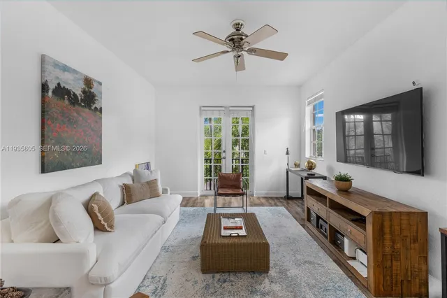 a living room with furniture