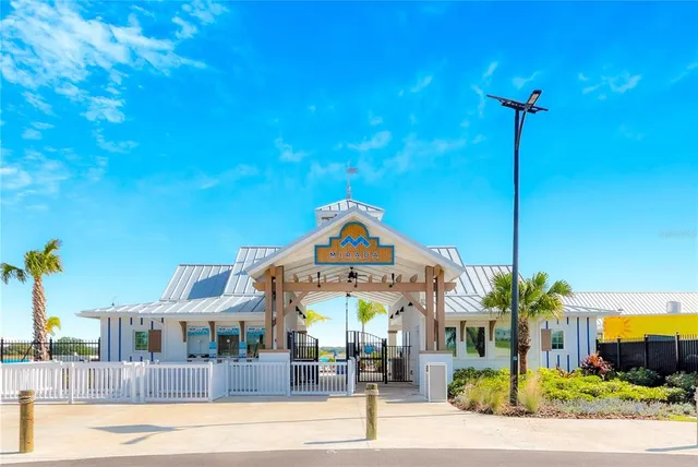 a view of a golf course with a projector