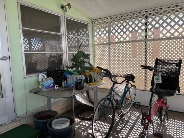 a table and chairs in a room