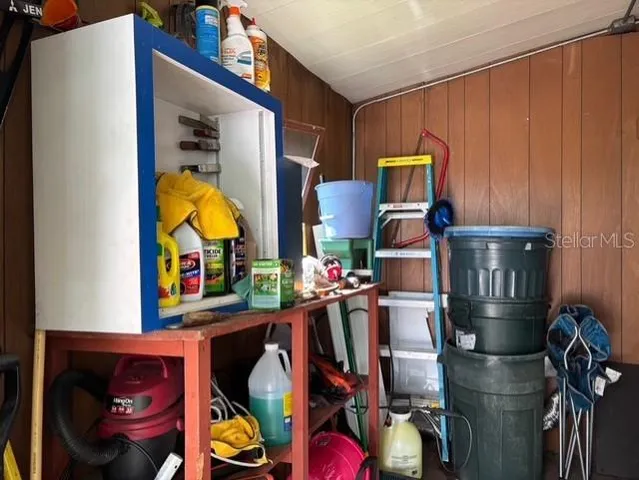 a room with storage and utility