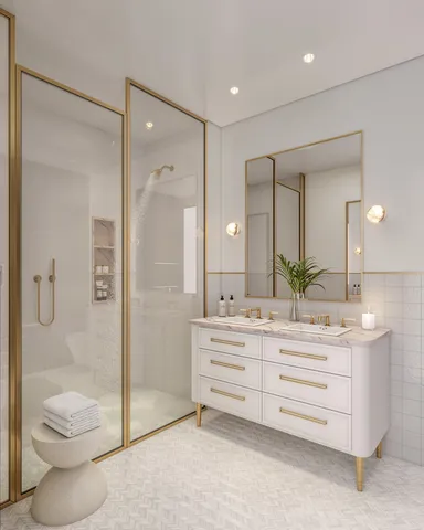 a bedroom with a bed and large window