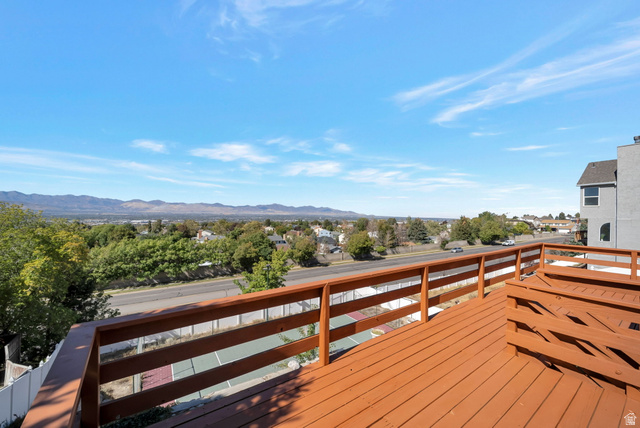 11922 Bluff View Drive Sandy, UT 84092 - Photo 29 of 30 Wooden deck featuring a mountain view