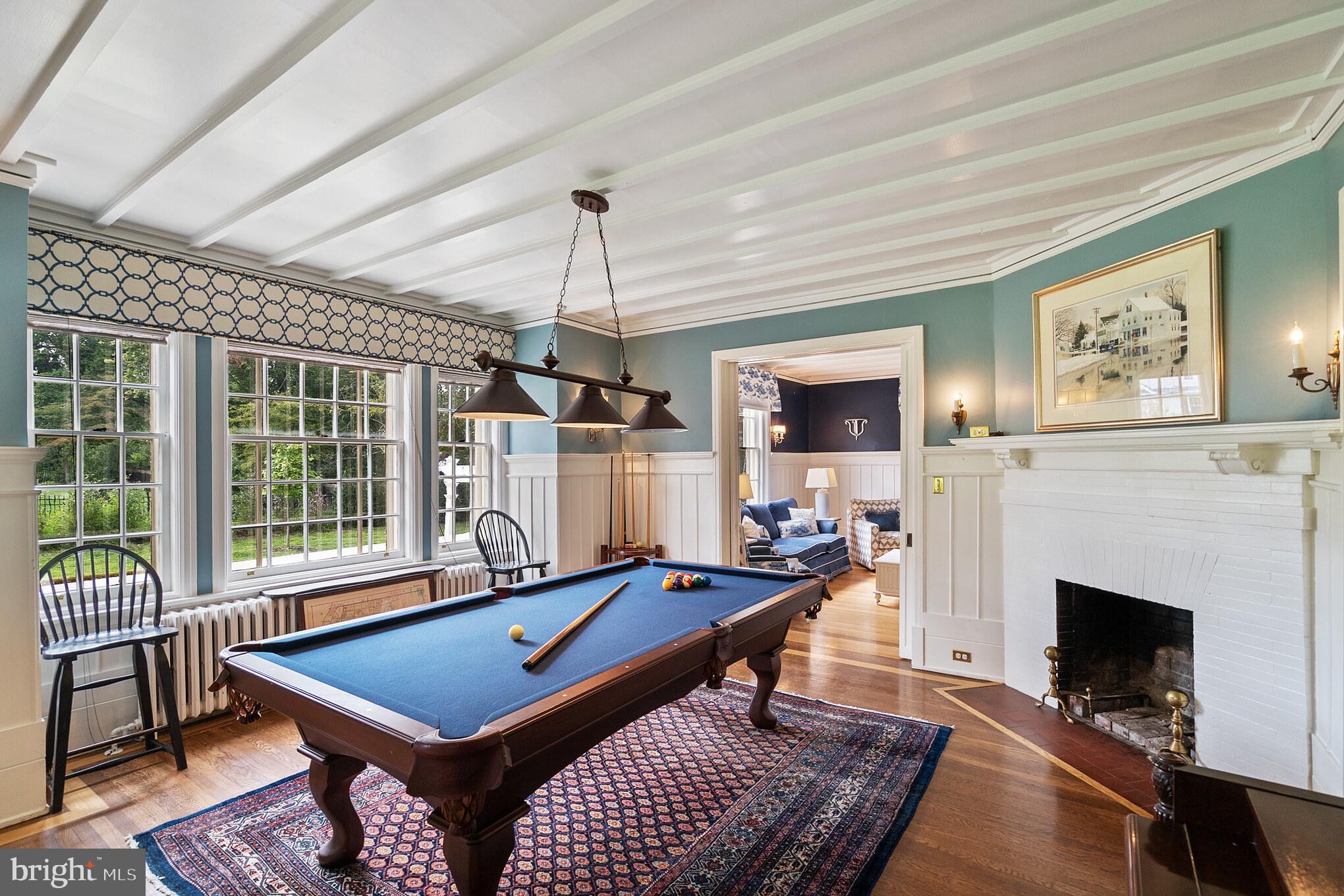 246 Chester Road Devon, PA 19333 - Photo 14 of 42 Billiard Room w pocket doors to Living Room