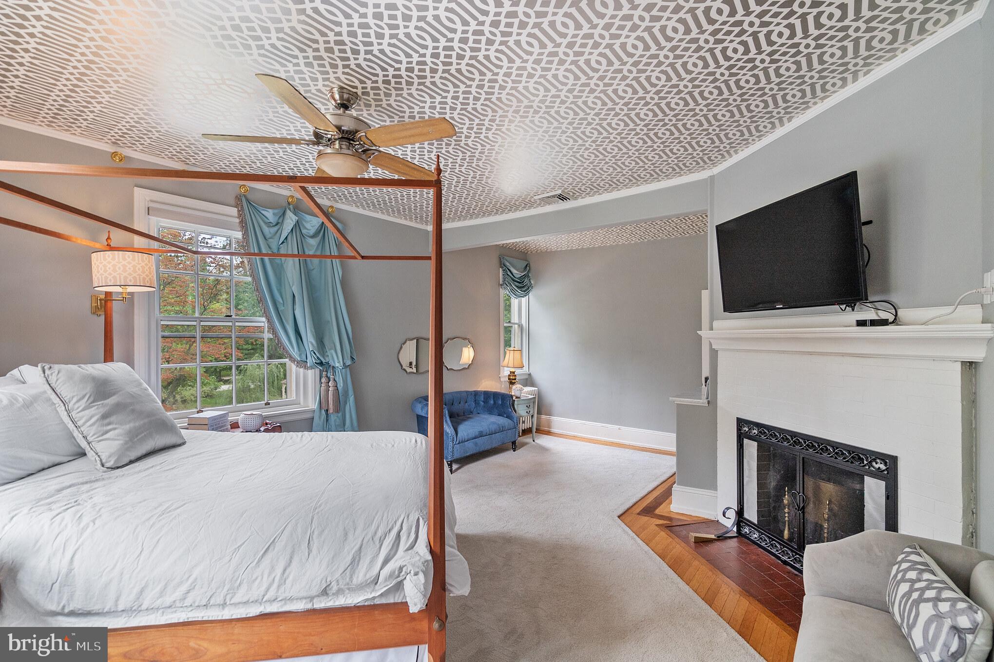 246 Chester Road Devon, PA 19333 - Photo 20 of 42 Master Bedroom with Fireplace